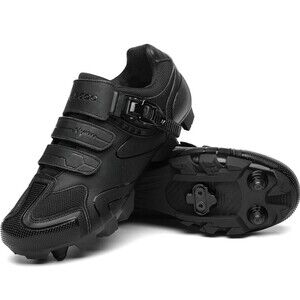 Mens Mountain Bike Shoes with Quick Ratchet Buckle black Kescoo size 45 /10.5US